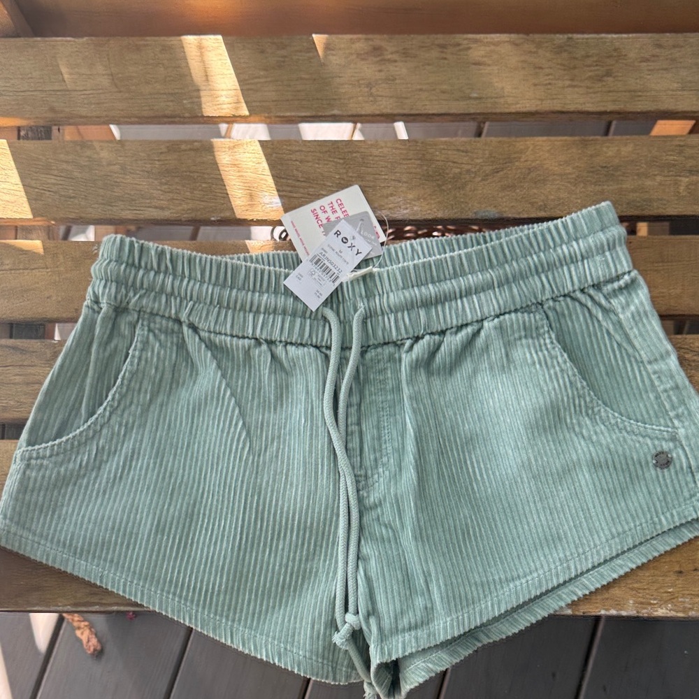 Roxy Women's Mint Corduroy High Waist Shorts